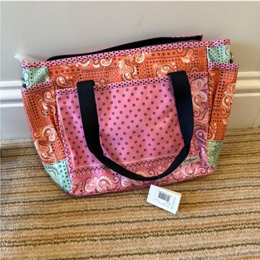 Cath Kidston Pink and Orange Paisley Tote - Picture 1 of 4